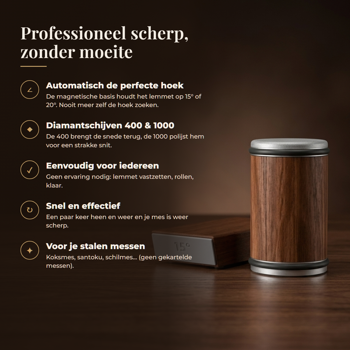 Professioneel scherp, zonder moeite